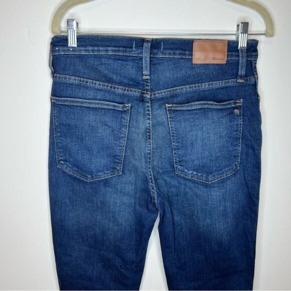 Madewell 10” High-Rise Skinny Jeans Dark Wash, Size 30 Ankle Length - Picture 6 of 7